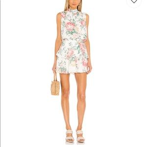 Floral high neck above knee dress